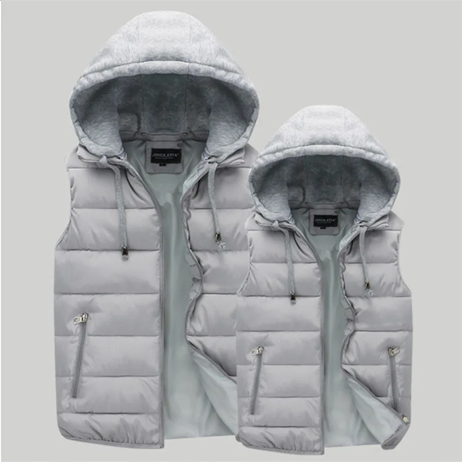 Veste à capuche à capuchon Hiver Veste sans manches Veste décontractée veste chaude épaisse veste courte veste pour hommes hommes Top 240924
