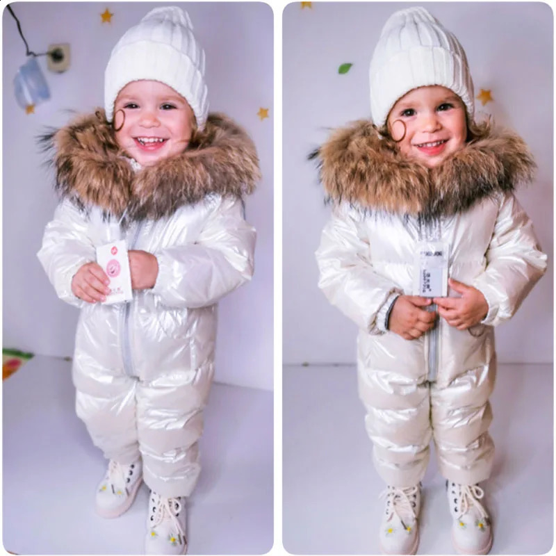 2025 Winter Jumpsuit Suitable For Girls Children Thick Ski Suits Boys Duc Toddlers Baby Snow Outerwear Warm Jackets-image-1041227093