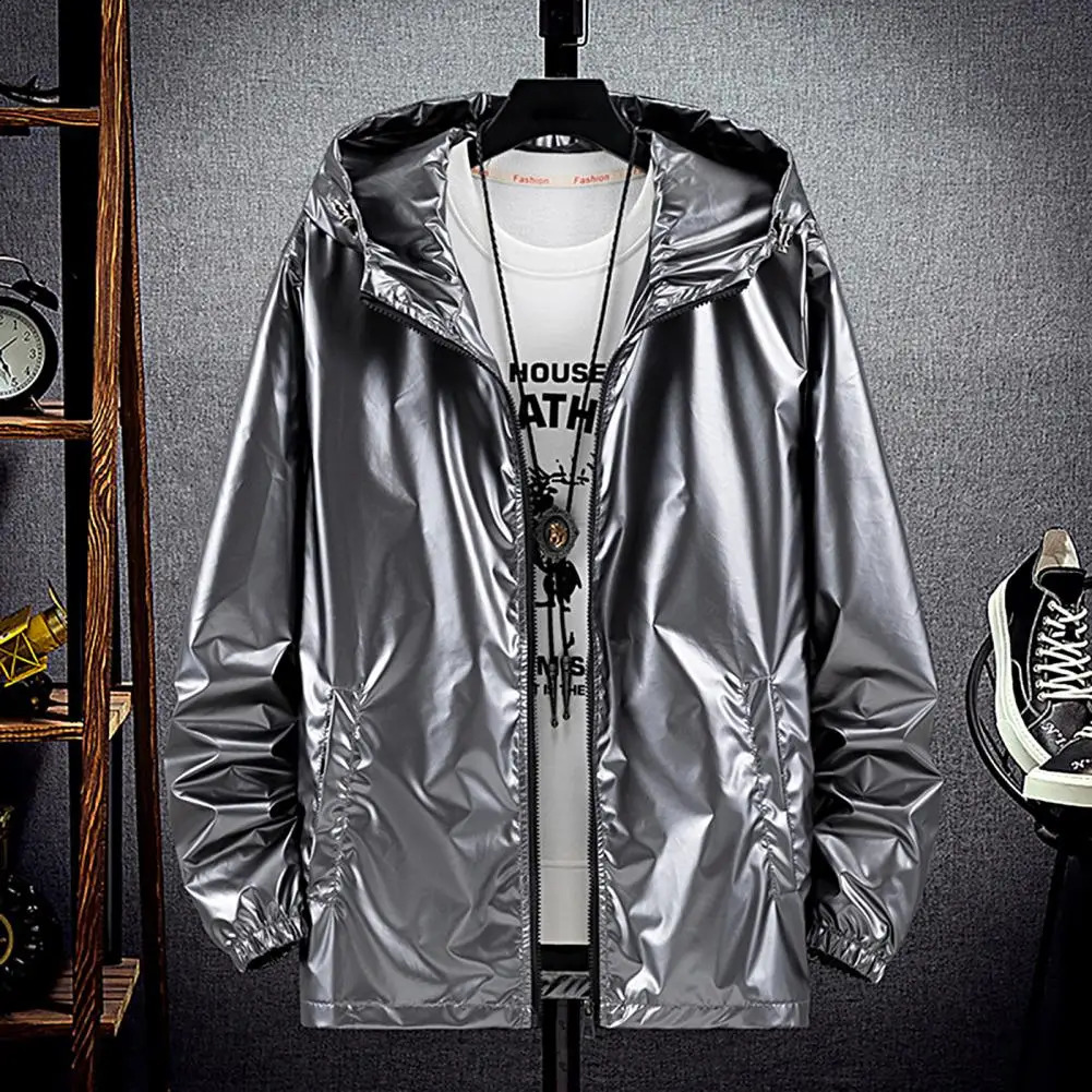 Hiking jacket waterproof glossy surface mens jacket mens fishing bike hooded gym windproof sports mens sportswear jacket Hoddies 240924