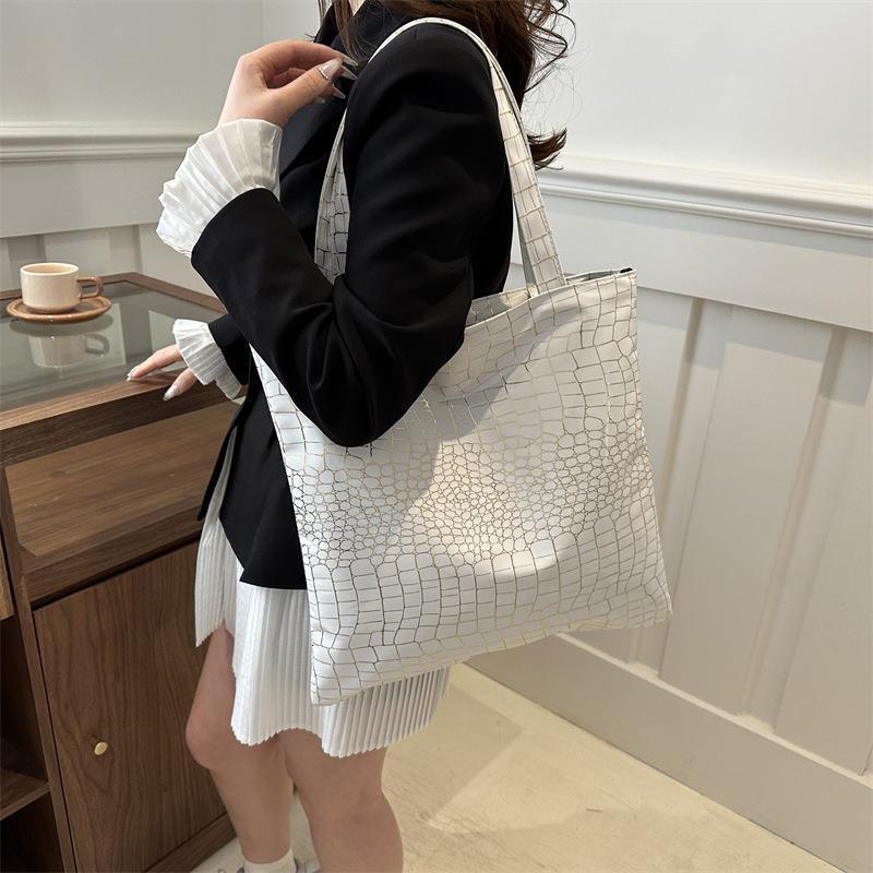 new model Handheld stylish Lady trend single shoulder stone patterned casual leisure summer big tote bag handbag with large capacity wrap and simple