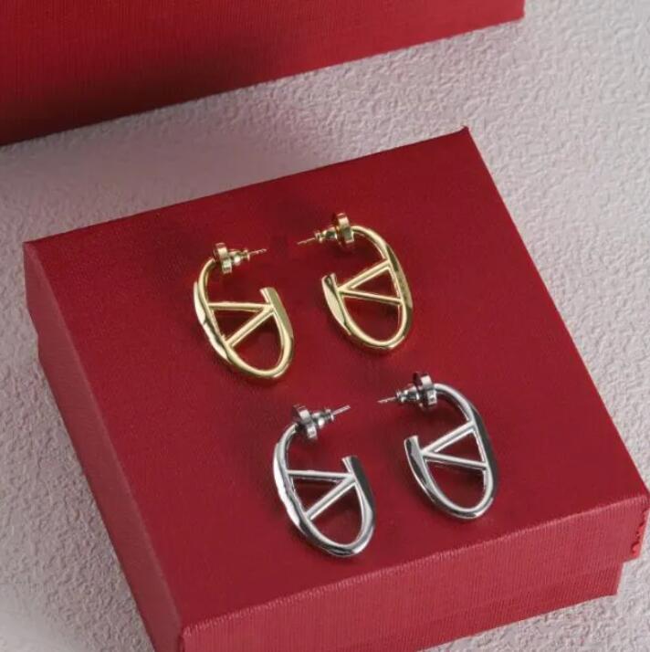 Designer Fashion 18K Gold Plated Hoop Earring Stud Elegant Love Gift Eardrop for Women Lady Wedding Party High Quality Jewelry