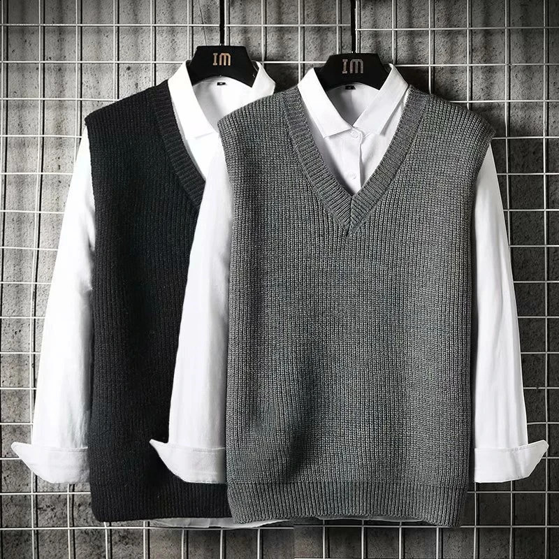 High quality mens sweaters autumn fashion mens vests Korean mens sweaters vests business mens vests knitted waistcoats oversized B241 240924