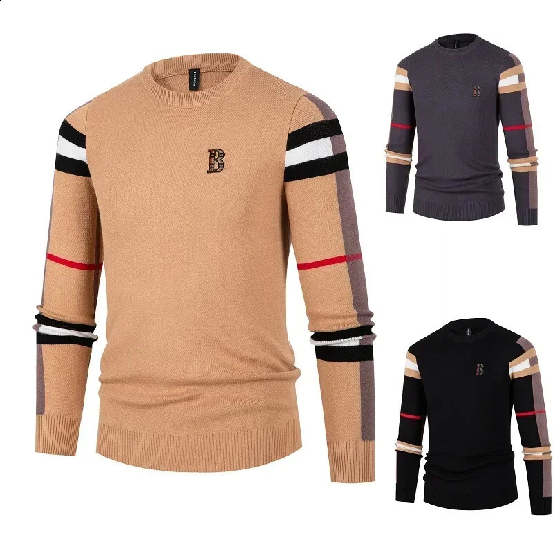 Pull d'habitude tricoté et tiré 2024 automne et hiver doux à carreau à carreaux à carreaux à carreaux à carreaux à rayures et à la mode Vêtements