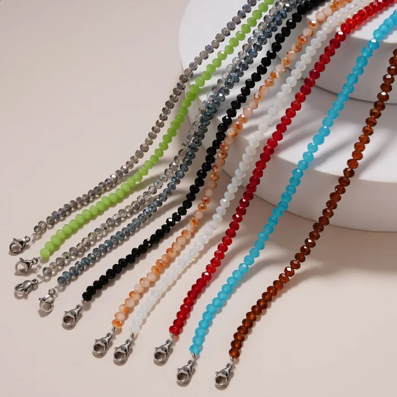 10 couleurs mode multi-rôles élingue verres de cristal noir chaîne coréen style simple rétro arrestage de masque facial perlé band 240920