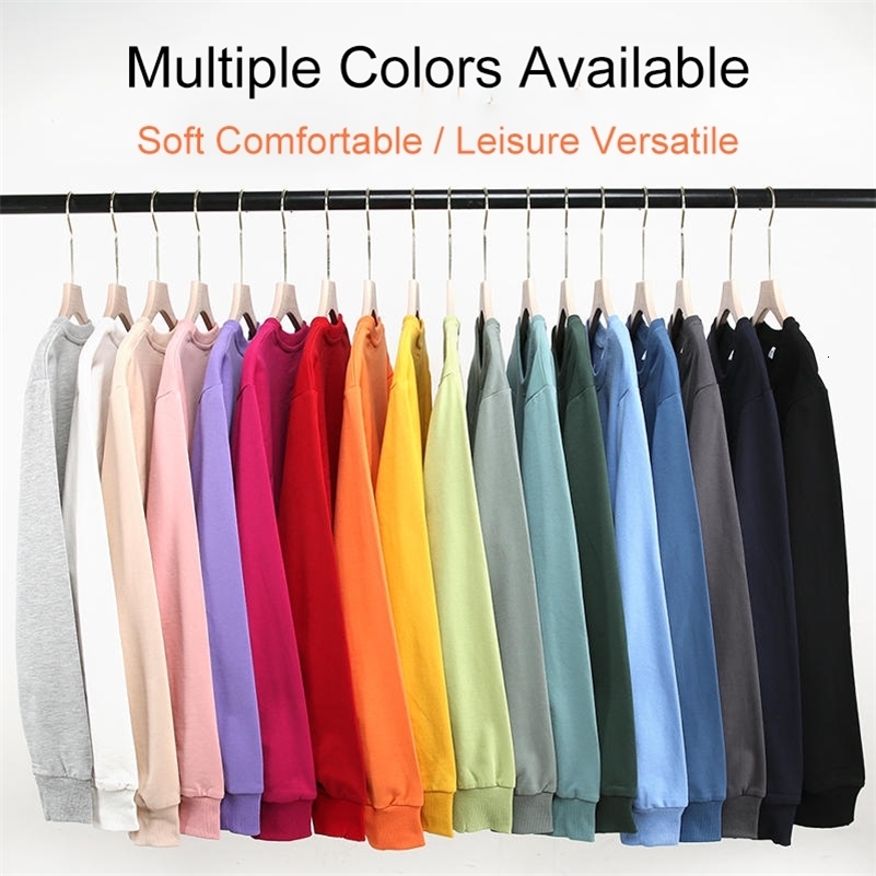 Round Necked Hoodie Loose Solid Color Spring Autumn Winter Men And womens Plush Thick Versatile Top Sweatshirts Pullover y240918