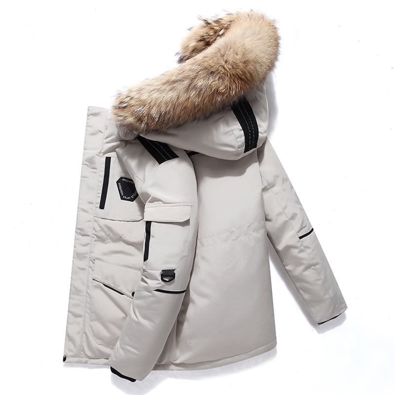 Fur Collar White Duck Down Winter Jacket Male Keep Warm 30 Degree Parkas Men Windproof Hooded Thicken Multipocket Coat y240918