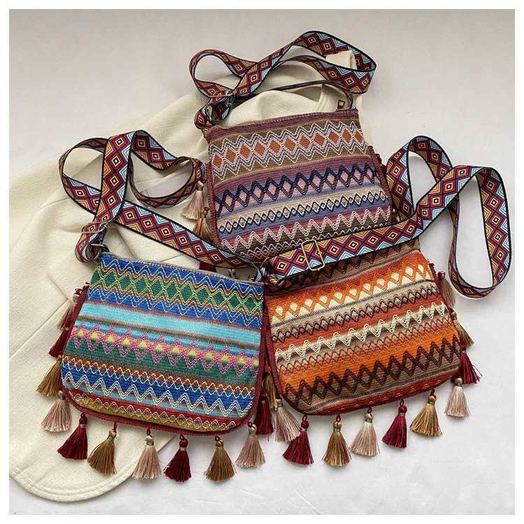 retro women 2023 foreign new national style shoulder Fashion womens crossbody bag Z240924
