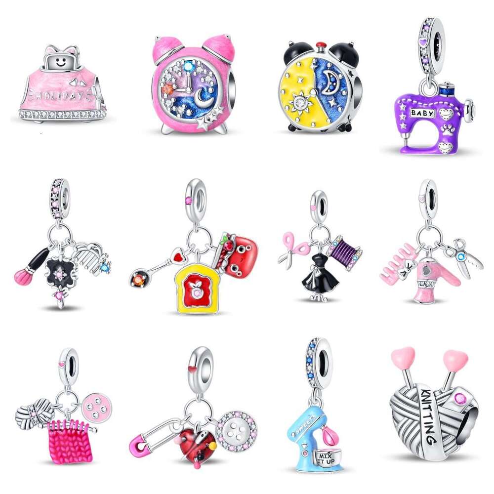 2024 New 925 Sterling Silver Pink Dream Bell Charms Love Weaving Heart Pendant Beads Fit Originals Bracelet DIY Making For Women Jewelry Gifts