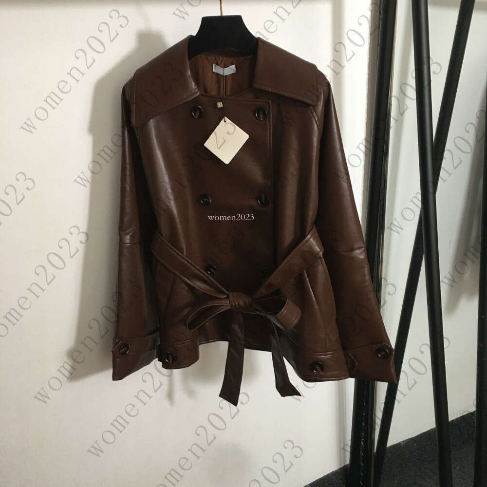 Women coat designer jacket brand jackets fashion logo design travel vacation overcoat autumn woman double-breasted PU leather jacket Sep 25