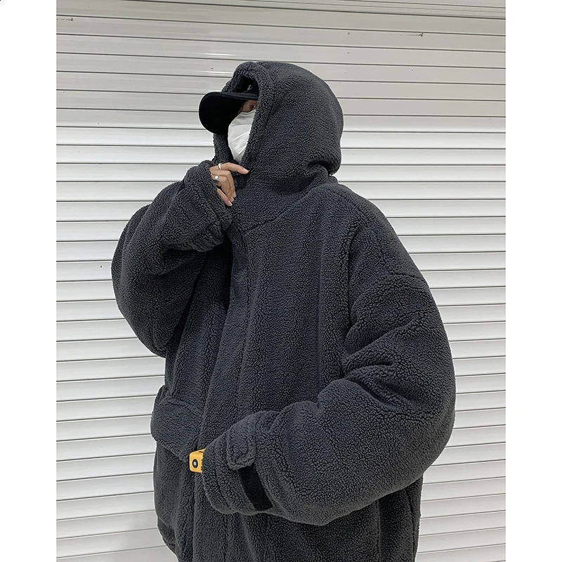 European size high-quality hooded super warm real sheepskin jacket mens large wool bomber fur leather jacket A71 240925