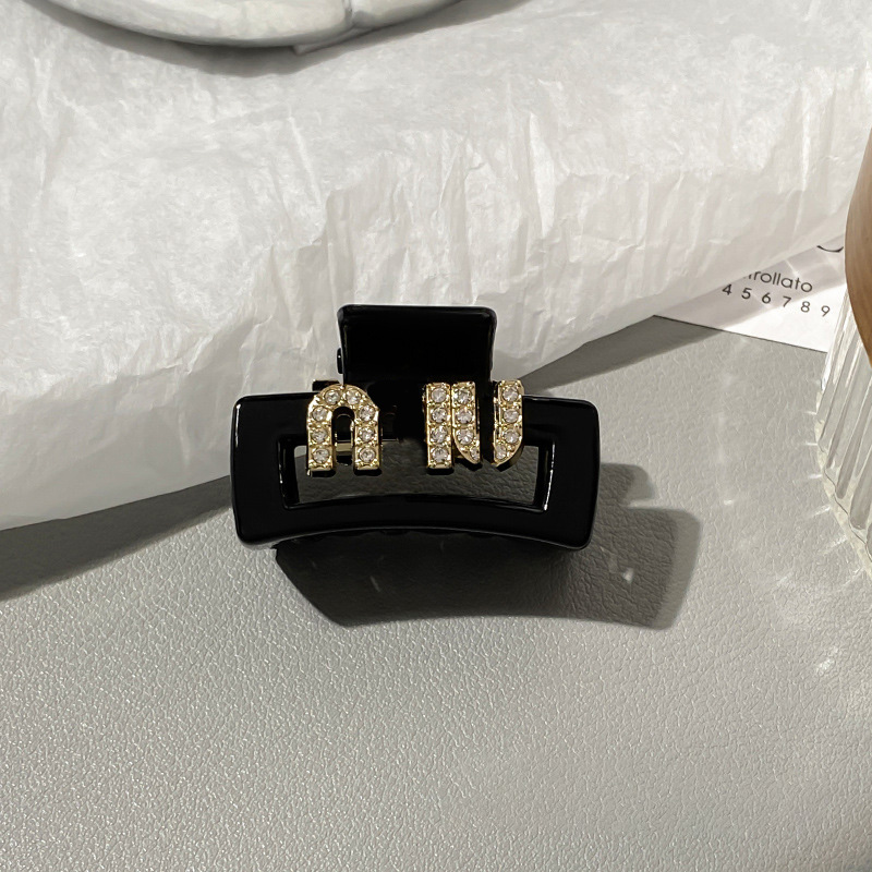 High Quality Designer Letter Small Hair Clamp Womens Hair Clips Black HairJewelry Hair Clip Headdress Accessories-image-1046460684