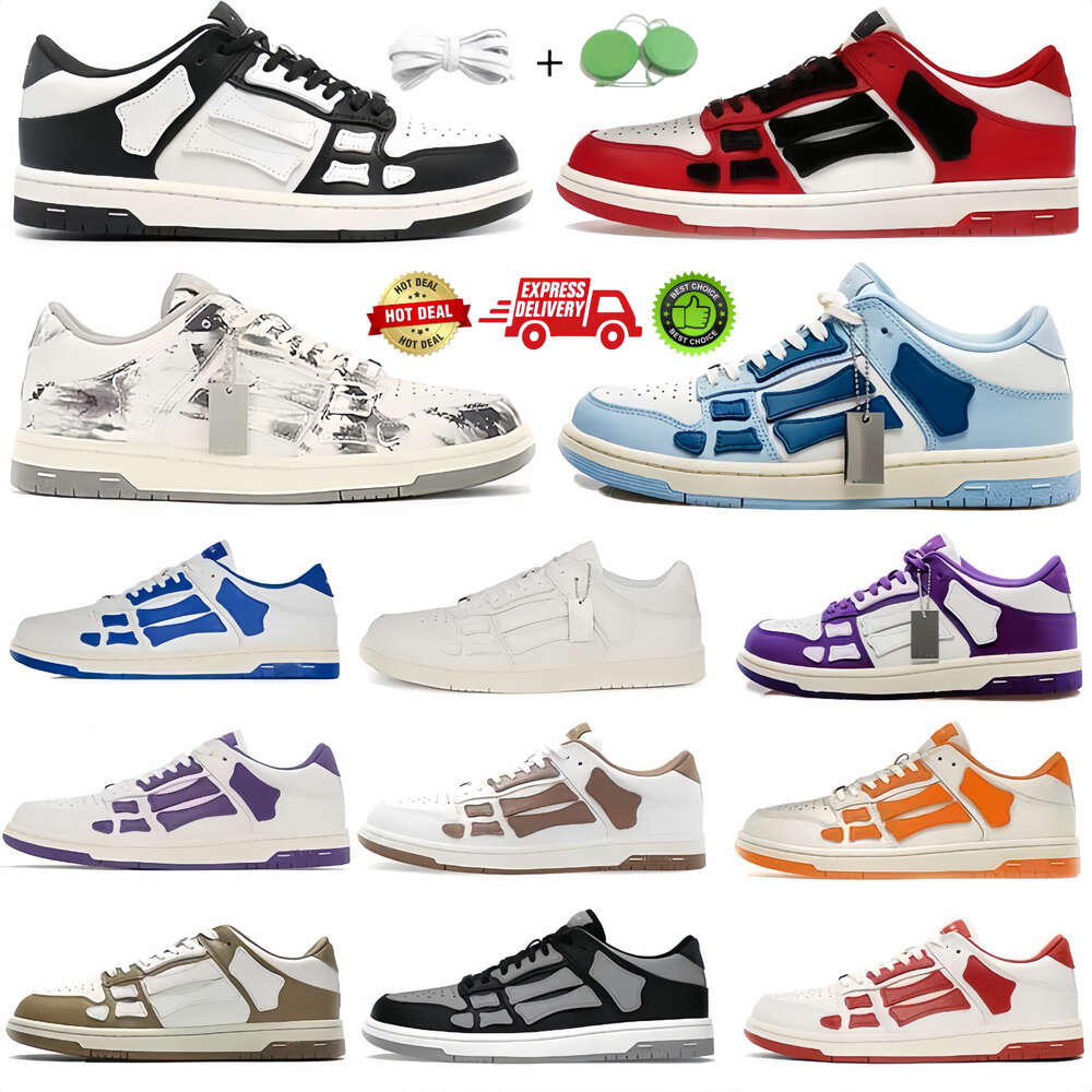 luxury Designer shoes Casual Sneakers Womens mens Running Skel low chaussure Black Red White Green Brown Outdoor Sports Skelet Bones trainer platfor