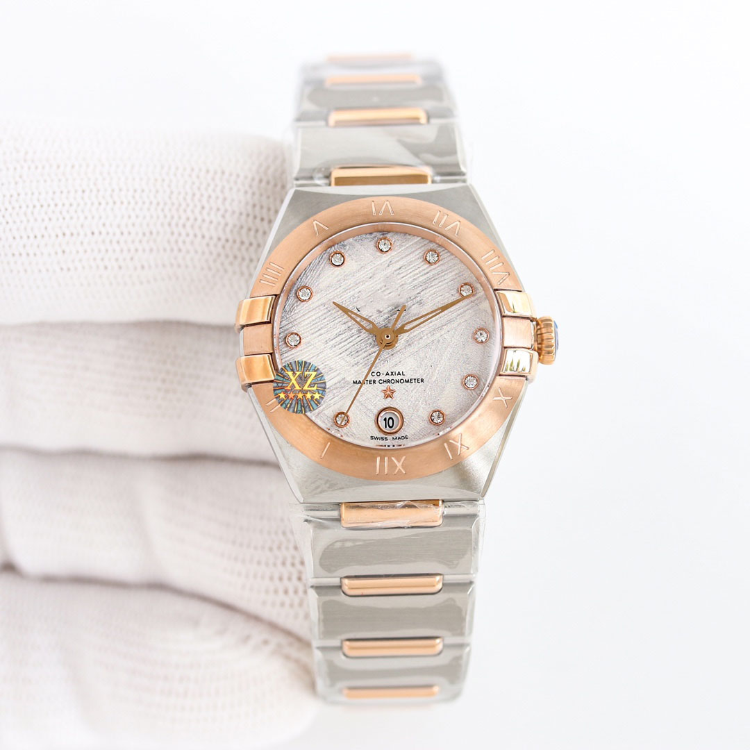 10 A constellations Montre en diamant Mouvement mécanique automatique 29 mm Bracelet étanche Saphir Business Cadran fritillaire naturel Montre po