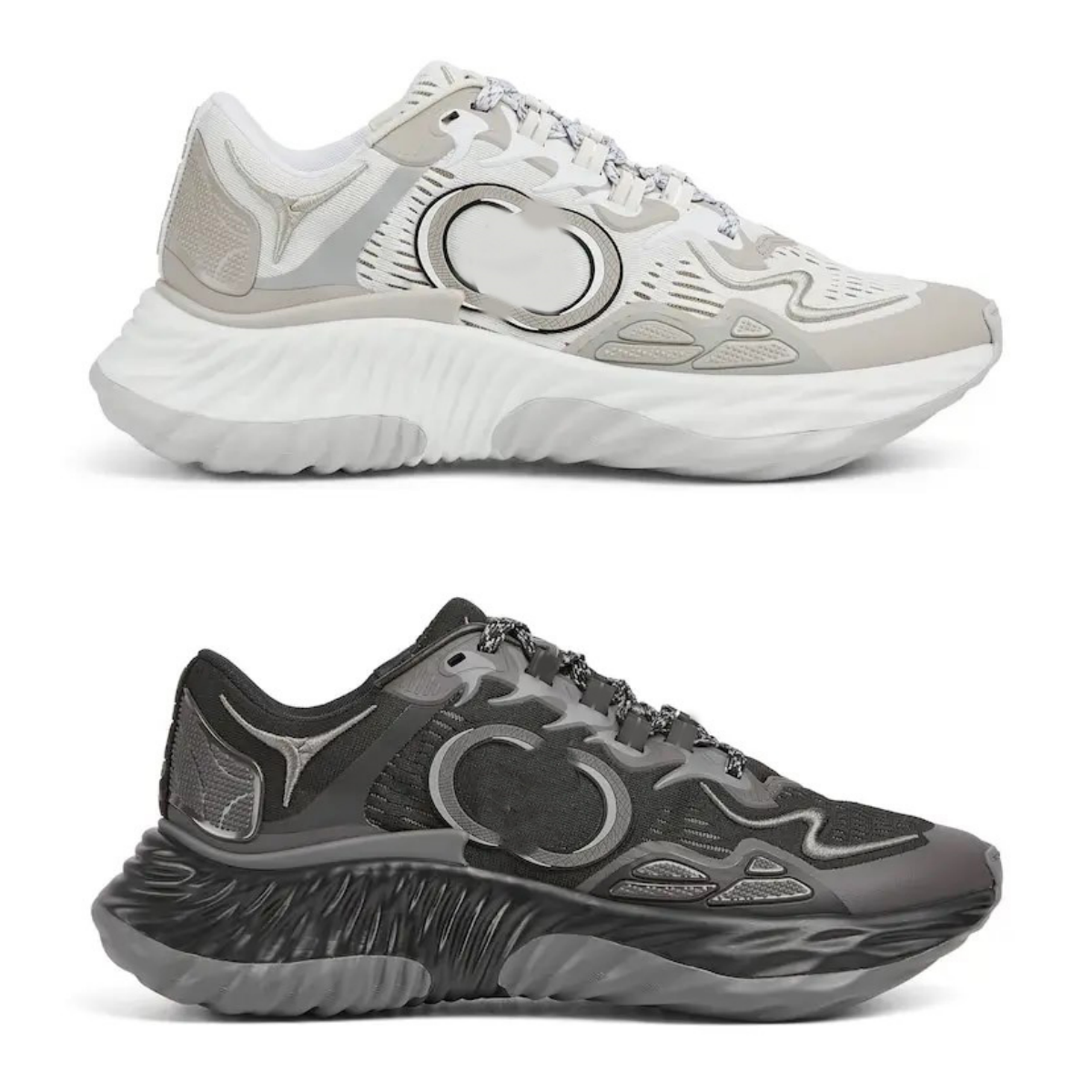 Mens Ripple Shoes Wavy mesh shoes Upper Stitching Letter Metal Lace up Gender Casual Neutral Vintage Designer shoes Women Ripple platforms sneake