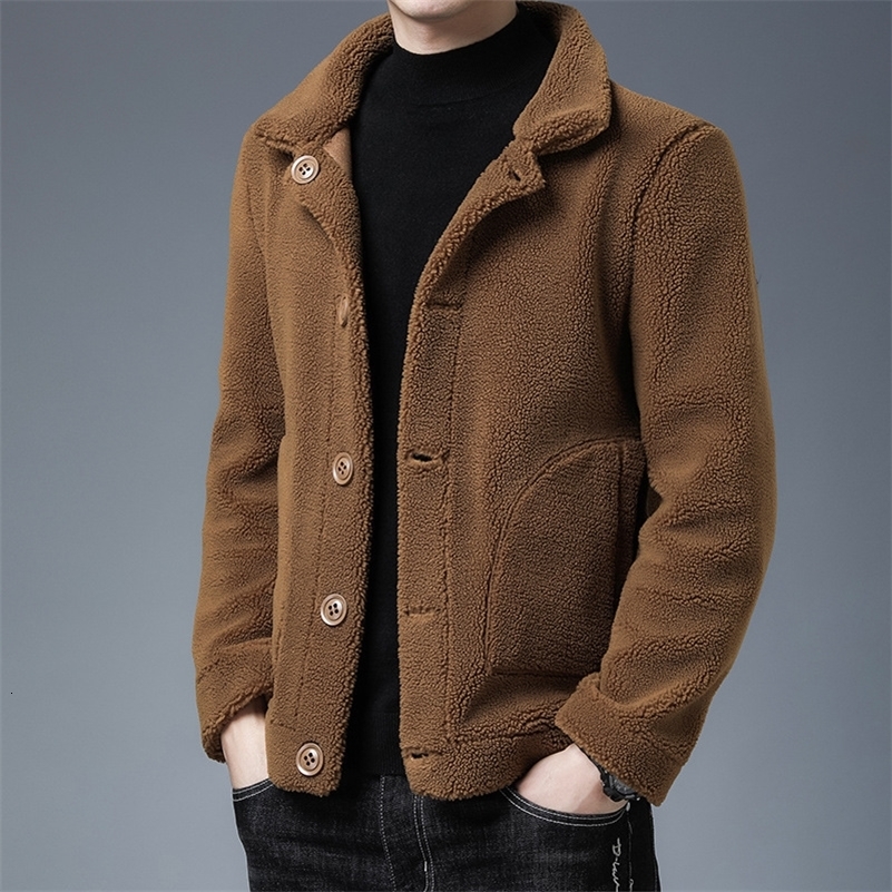 Mens reversible PU leather jacket/pleated leather jacket in autumn and winter large size M-5XL with warm thick leather jacket 240926CJ