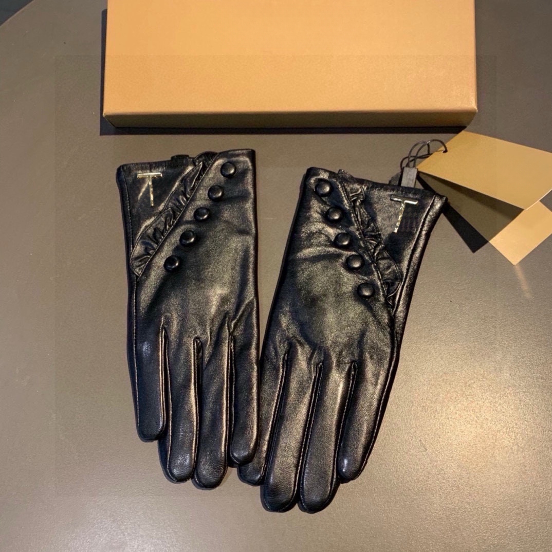 Gants en peau de mouton pour hommes et femmes de qualité supérieure, gants de luxe de styliste à la mode, chaleur d'hiver avec doublure en polair