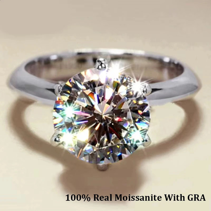 GRA Certified 1-5ct Ring D Color Laboratory Diamond S925 Pure Silver Hexagonal Wedding Ring Womens Exquisite Jewelry 240924