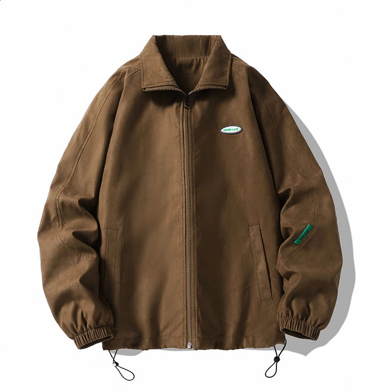 Autumn oversized bomber jacket mens retro bagged jacket fashionable Korean street clothing zipper jacket mens Plus size 3XL 240926
