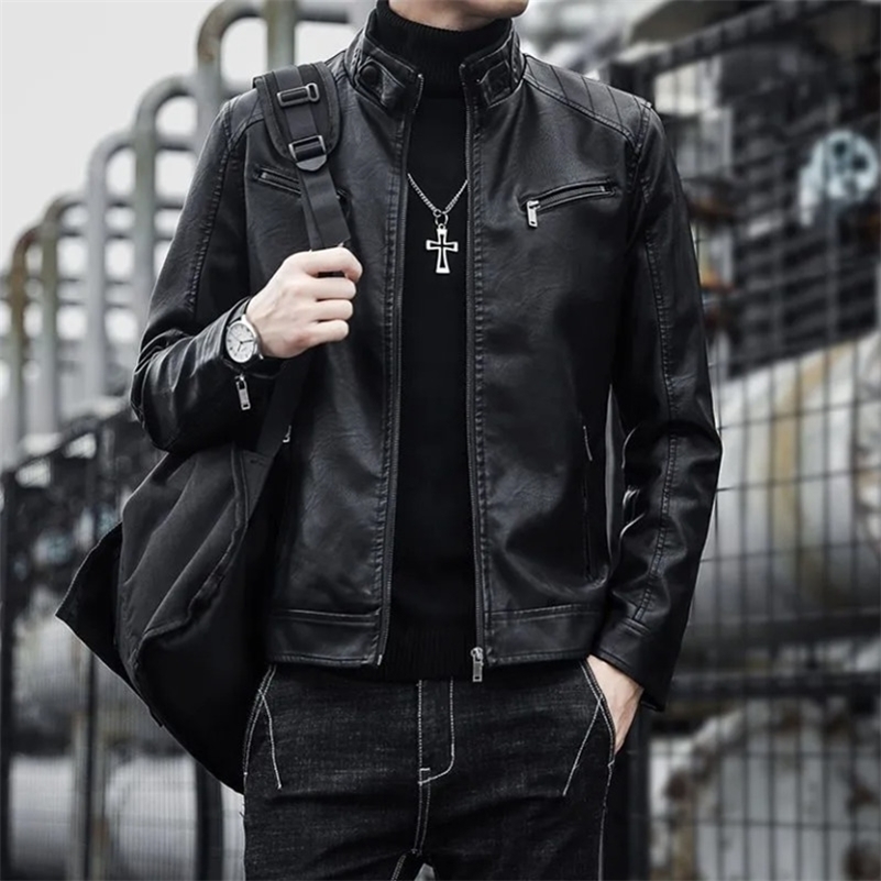 Mens leather suit jacket mens slim fit short fashionable leather jacket mens casual jacket mens jacket 240926