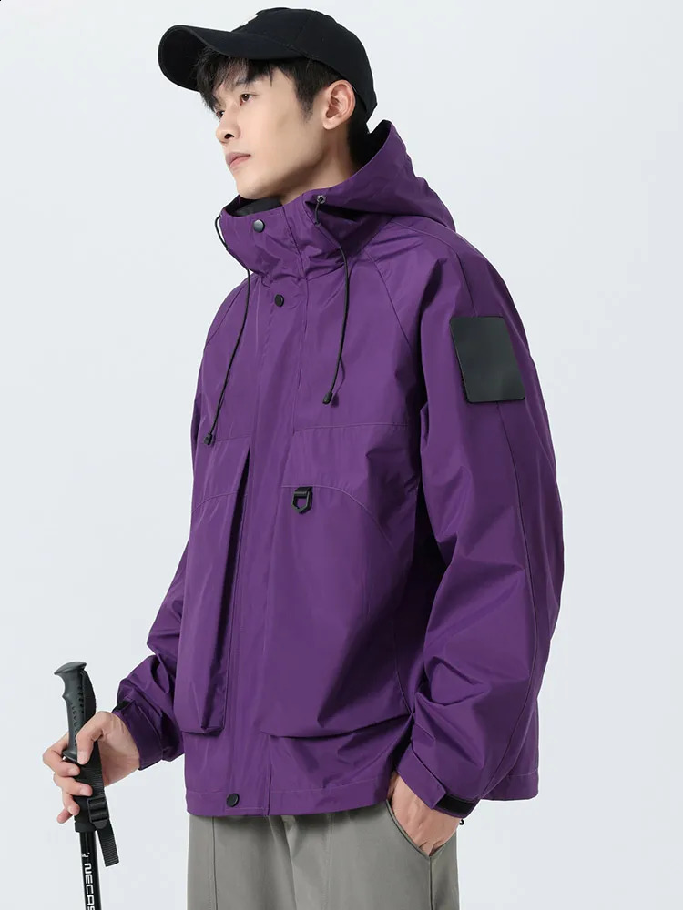 Mens windproof casual jacket Korean fashion large pocket oversized jacket windproof jacket loose jacket 8XL 240926