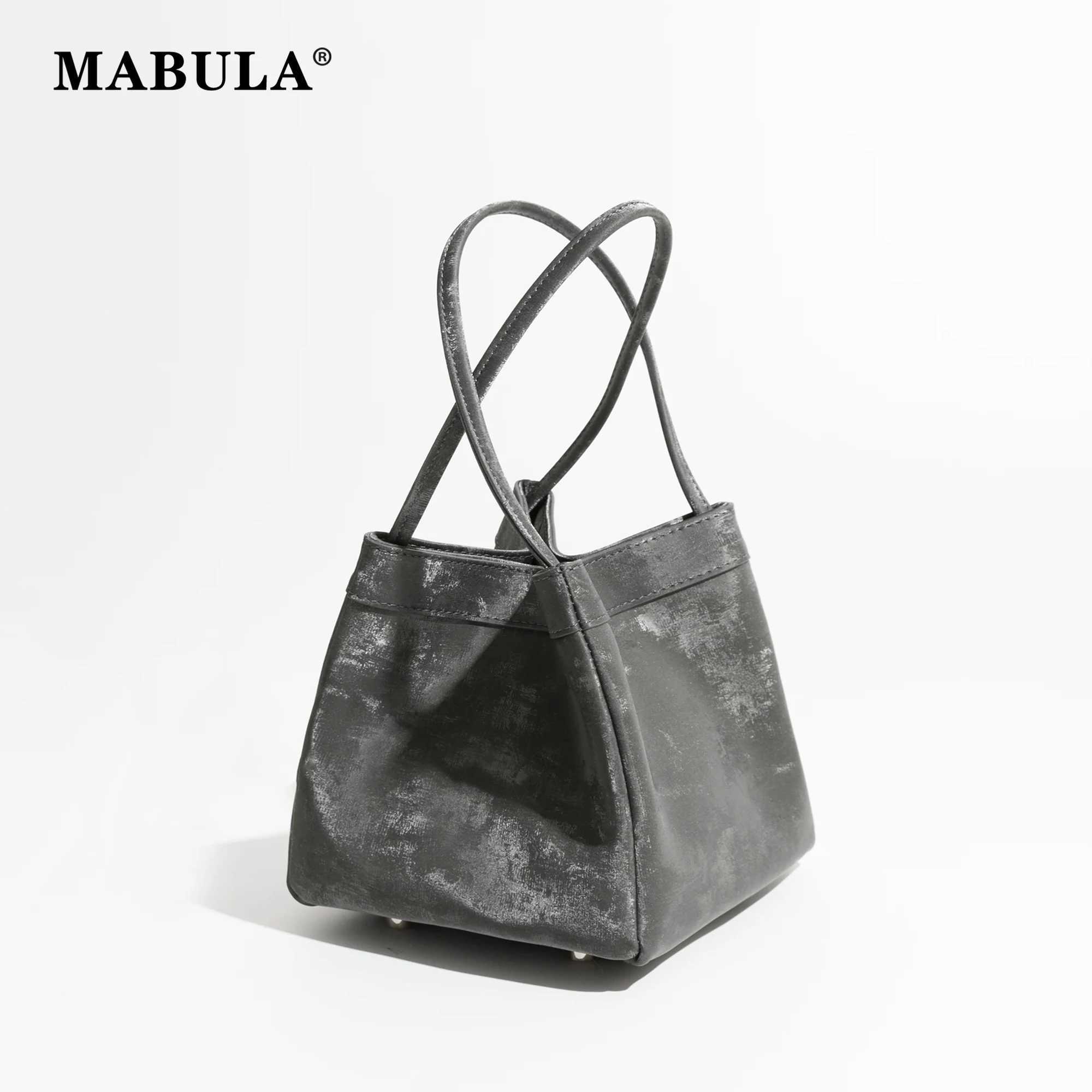 MABULA Brand Womens Chinese Style Genuine Leather Bag High Quality Designer Bucket Top Handle Purse Exquisite Girl Handbag M240925