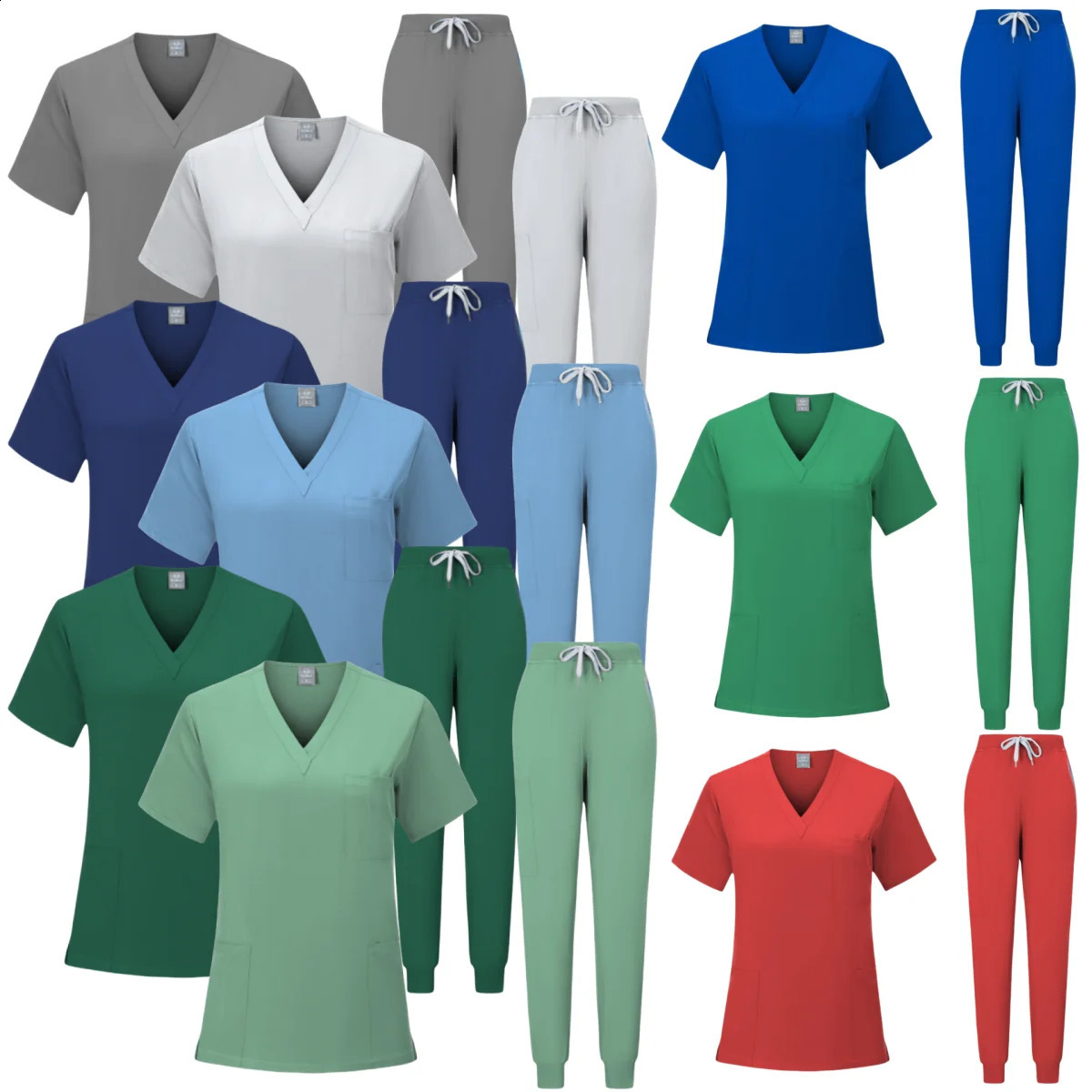 Uniformes multi-couleurs hôpitaux infirmières gommages ensembles d'infirmières neutres accessoires dentaires dentaires salons de beauté vêtements