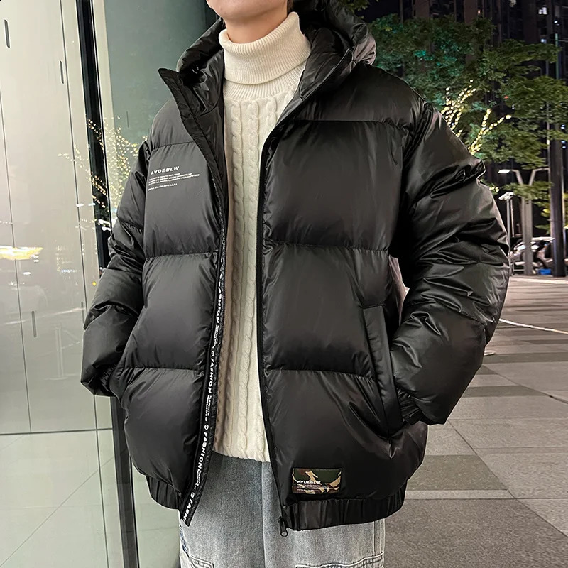 UETEEY Winter 90 White Duck Down Jacket Mens Hoodie Loose Bomber Thick Park Warm Leisure Mens Inflatable Jacket 240926