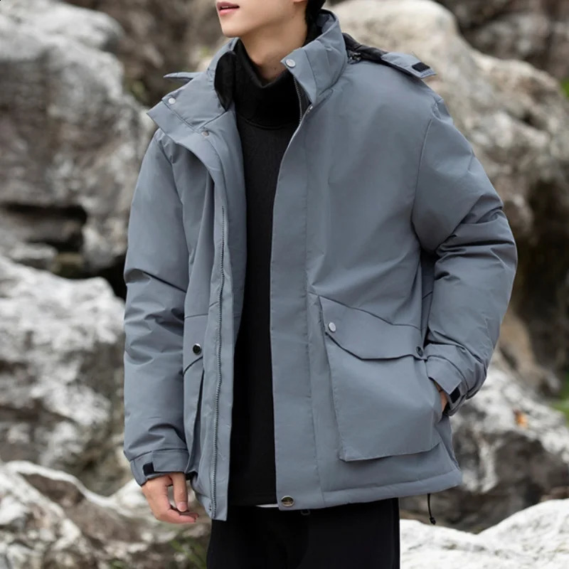Winter autumn oversized jacket mens coat hooded waterproof trench Plus size 5XL 6XL 7XL black windproof cotton padded coat 240926