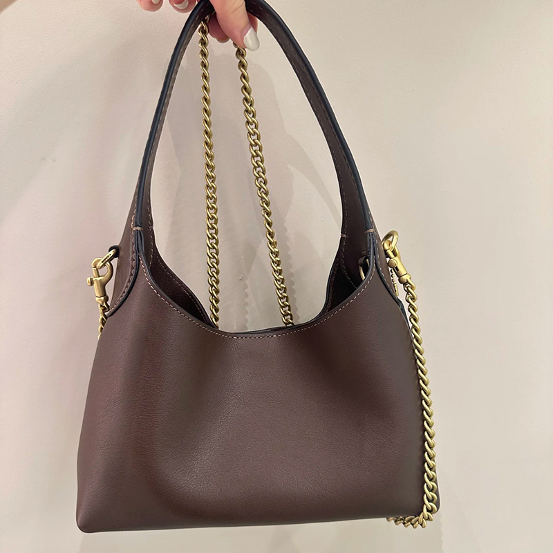 high-quality CW614 brooklyn 23 hobo designer shoulder bag women pure colour armpit purse grained cowhide fashion handbags clutch sac a main underarm