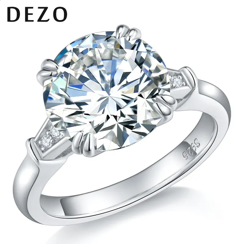 DEZO 5-' Round Cut Female Engagement Ring Five Stone Solid 925 Silver VVS D Color GRA Certificate 240924