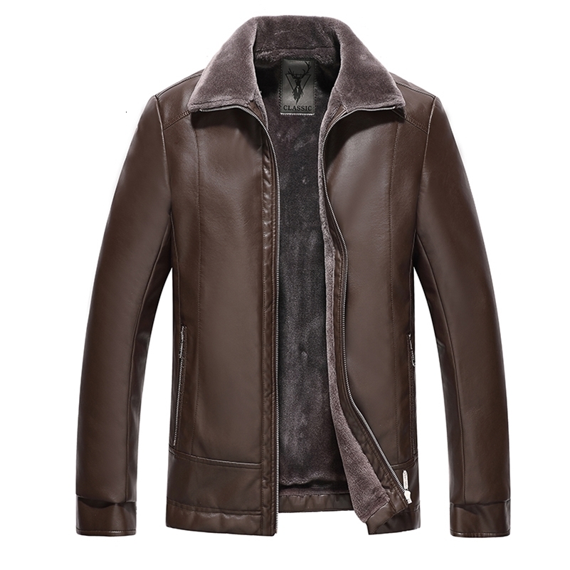 Leather jacket mens winter wool warm motorcycle jacket mens fashion bicycle PU jacket ultra-thin coat thick fur collar jacket 240926