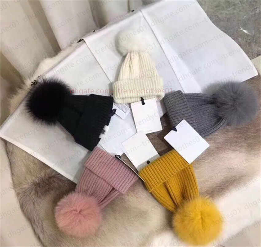 Baby girls crochet hat knit Skull beanie fashion designer beanies knitting winter pom pom cute hats kids girl boy casual soft cotton blend childr