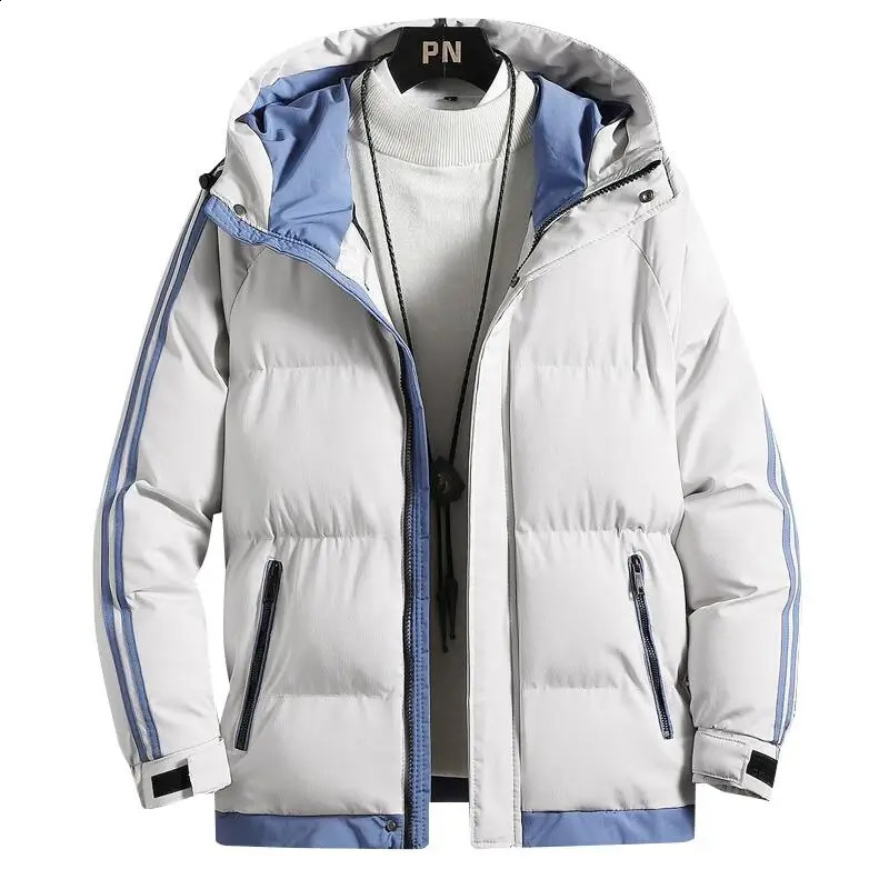 Autumn Winter Jacket Mens Fashion Hooded Zipper Warm Parka Jacket High Quality Outdoor Cold Cotton Jacket 5XL-M 240926