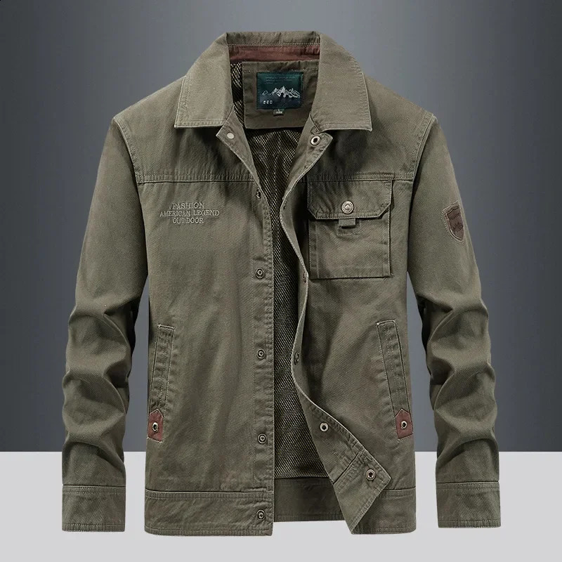 Waterproof tactical jacket mens spring and autumn multi pocket wear-resistant windproof jacket military thin cargo jacket 240926