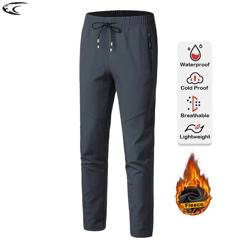 Lngxo Mens Pantalon de randonnée en laine Randonnée Soft Shell Randonnée Camping Ski Neutral Termatoor Winter Winter Warmth Tableau 240924