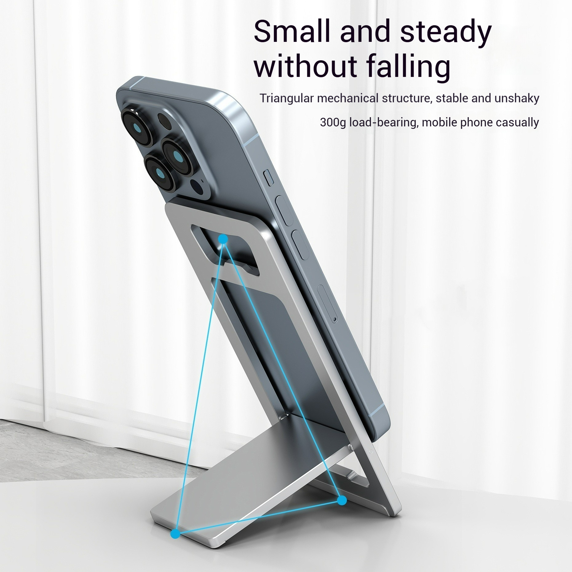 Foldable Aluminum Portable Stand for Cell Phones & Tablets - Open Cover Card Holder Desk Organizer-image-1022595247