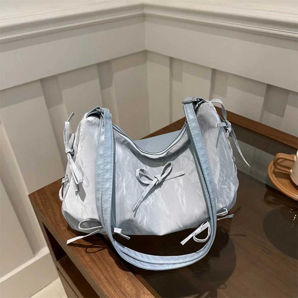 Fashion PU Leather Bowknot Soft Large Capacity Single Shoulder Bag Trendy Korean Style Womens Totes Handbags Girls Z240926