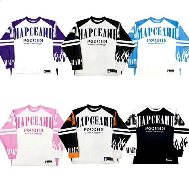 Y2K Sprots long sleeved Tshirt mens casual Harajuku fashion loose baseball shirt streetwear retro classic clothing top 240926