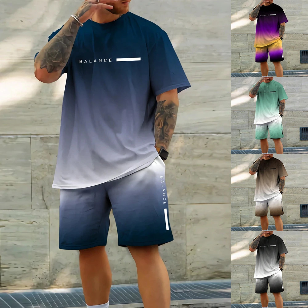 Trendy Summer Casual Also Suitable For Sports Shorts Short Sleeved 2024 Men S Oversized Loose Quick Drying Suit 240924
