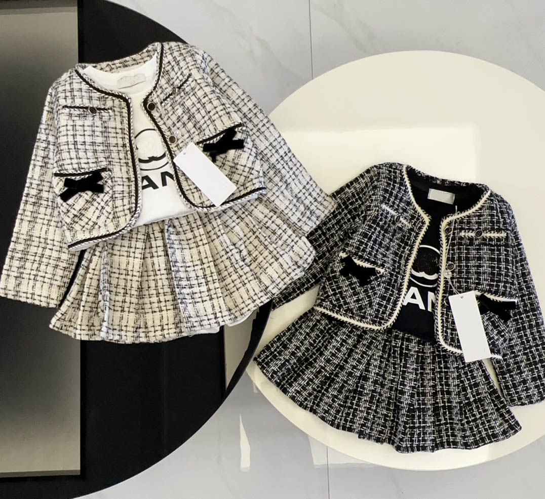 Girls Designer Dress Suits Luxury Kids Clothes Sets Baby Girl Skirts Sets -8 Girl Coat Skirt Clothing Fashions DJD2409278