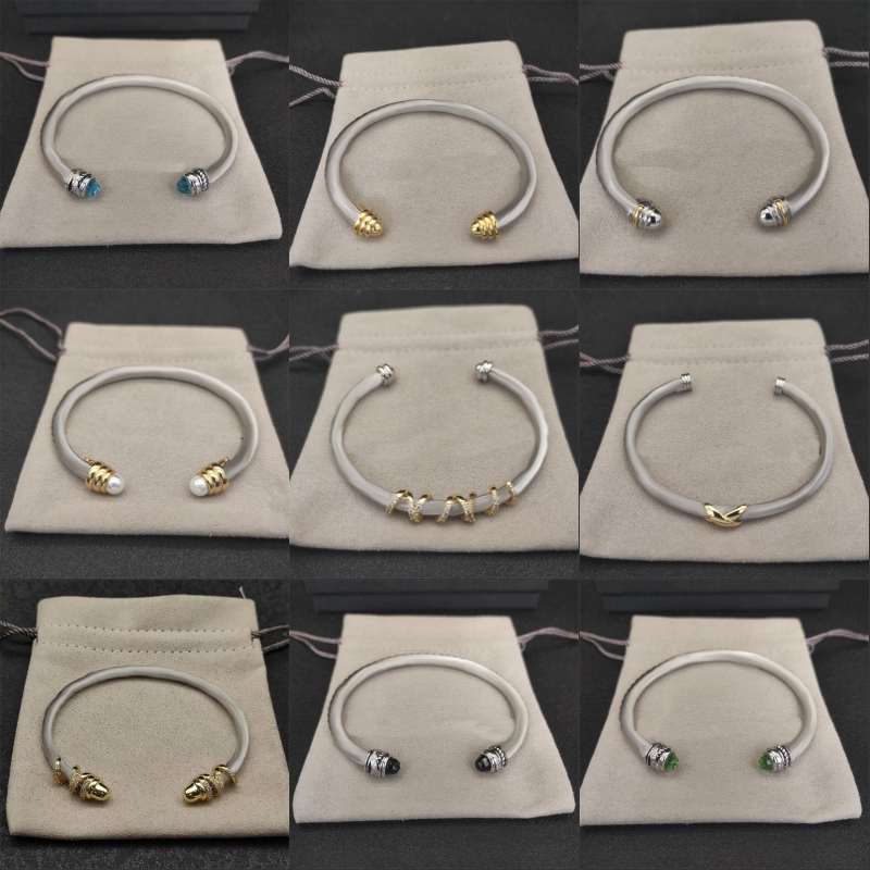 2026 Designer Bracelet Women Opening Cable cologne perfume Wire Pearl Head Classic Style Jewelry Woman Cuff Bracelets Bangle Twisted Street Casual D