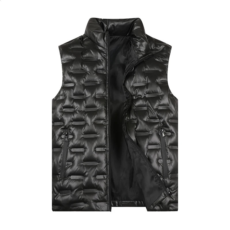 Automne et hiver pour hommes massifs solides collier de poche zipper high street décontracté lâche sans manches veste top 240923