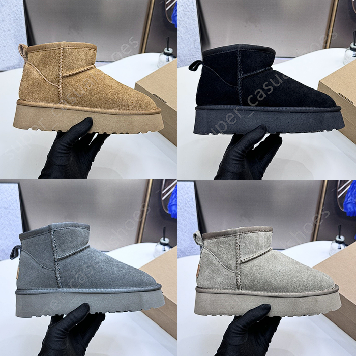 Designer Boots Women Tazz Slippers Tasman Fur Slides Classic Sand Ultra Mini Platform Boots Suede Wool Seal Winter Slipper