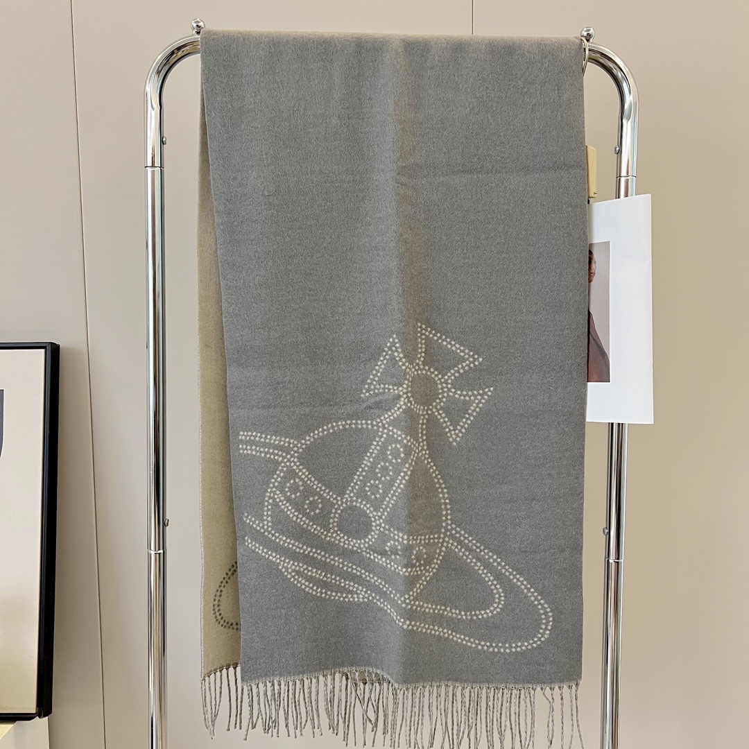 2026 ss 180*60 CM Fashion Designer Wood Autumn Winter 100% Cashmere West Womens Long Shawl Soft and Comfortable Luxury Sided Tassel Scarf Gift VV11