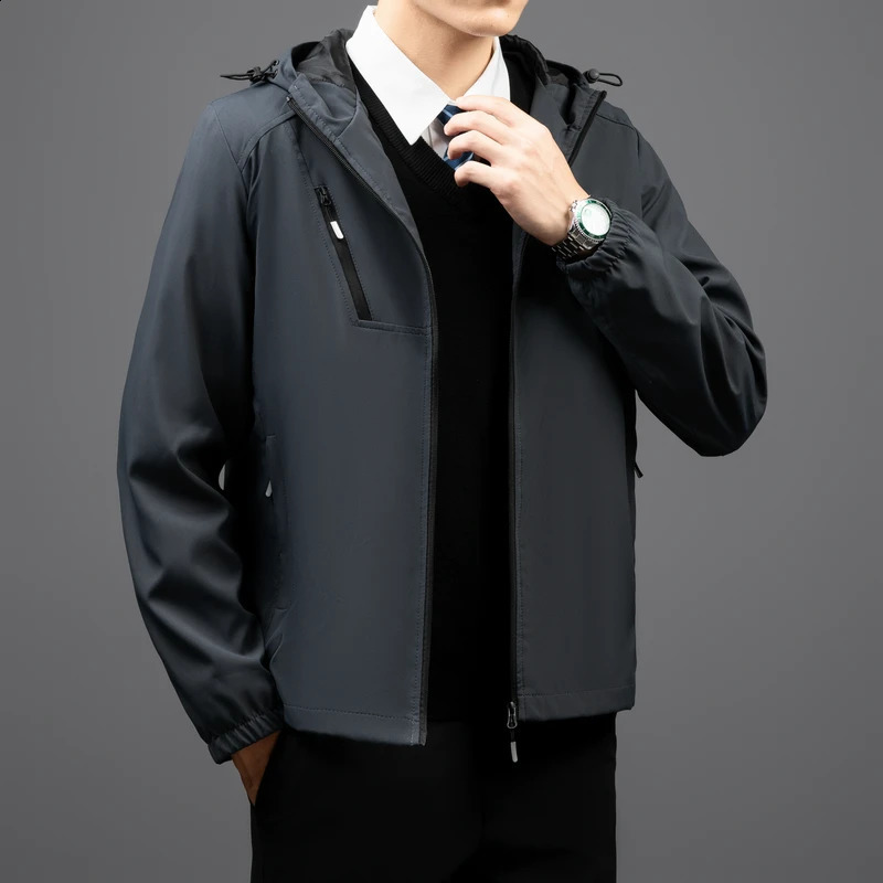 Waterproof Breathable Fashion Oversize 7XL 8XL 2024 Casual Mens Black Windbreaker Jackets Trench Coat For Spring Autumn Clothes 240927