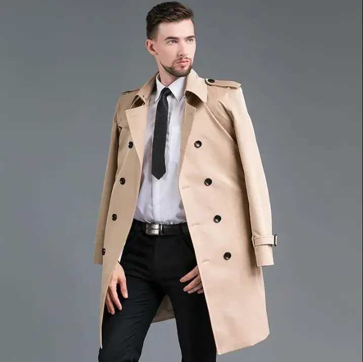Spring autumn mens windbreaker mens long coat mens clothing slim fit coat long sleeved UK 2020 new designer fashion 4XL W240926