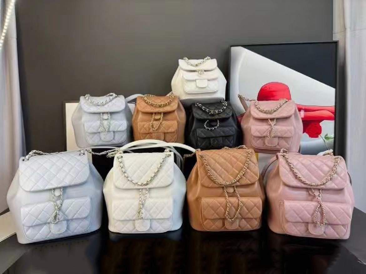 10a Mirror Quality Geming Leather Designer Backpack Luxury Luxury Gold Backle Chaîne Ajustement Ajustement Sac à dos Femmes Classic Flip Small Sm
