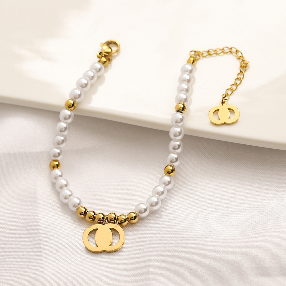 Pearl Women Bracelet Luxury Love Chains Bracelet Designer 18K Gold Plated Jewelry Wedding Party Accessories New Gifts Bracelet Wholesale-image-862440379