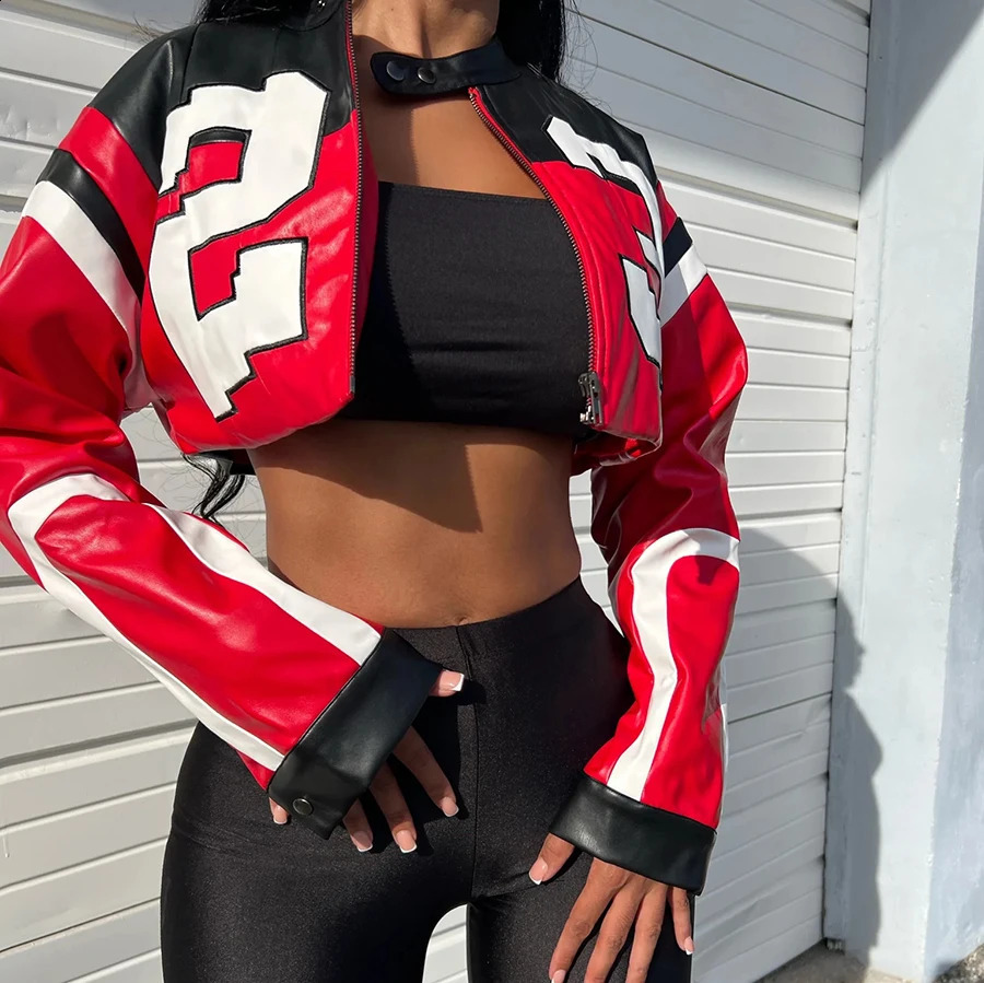 Ly Arrivée automne et hiver veste Pu Zipper Motorcycle Jacket Street Jacket Womens Veste 240927