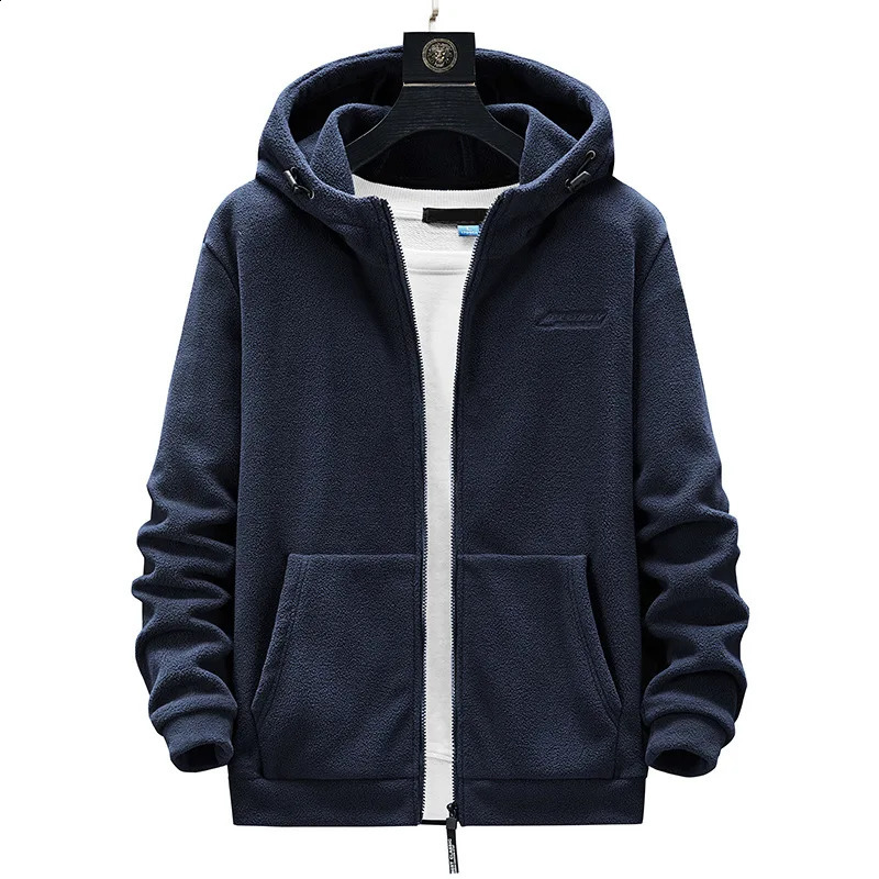 Poule de laine pour hommes en plein air Cardigan Polar en laine polaire à capuche à capuche à capuche à capuche veste de sport 240927
